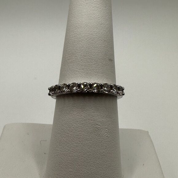 SALE! Beautiful, simple CZ diamond band in stamped sterling silver! - Picture 8 of 10